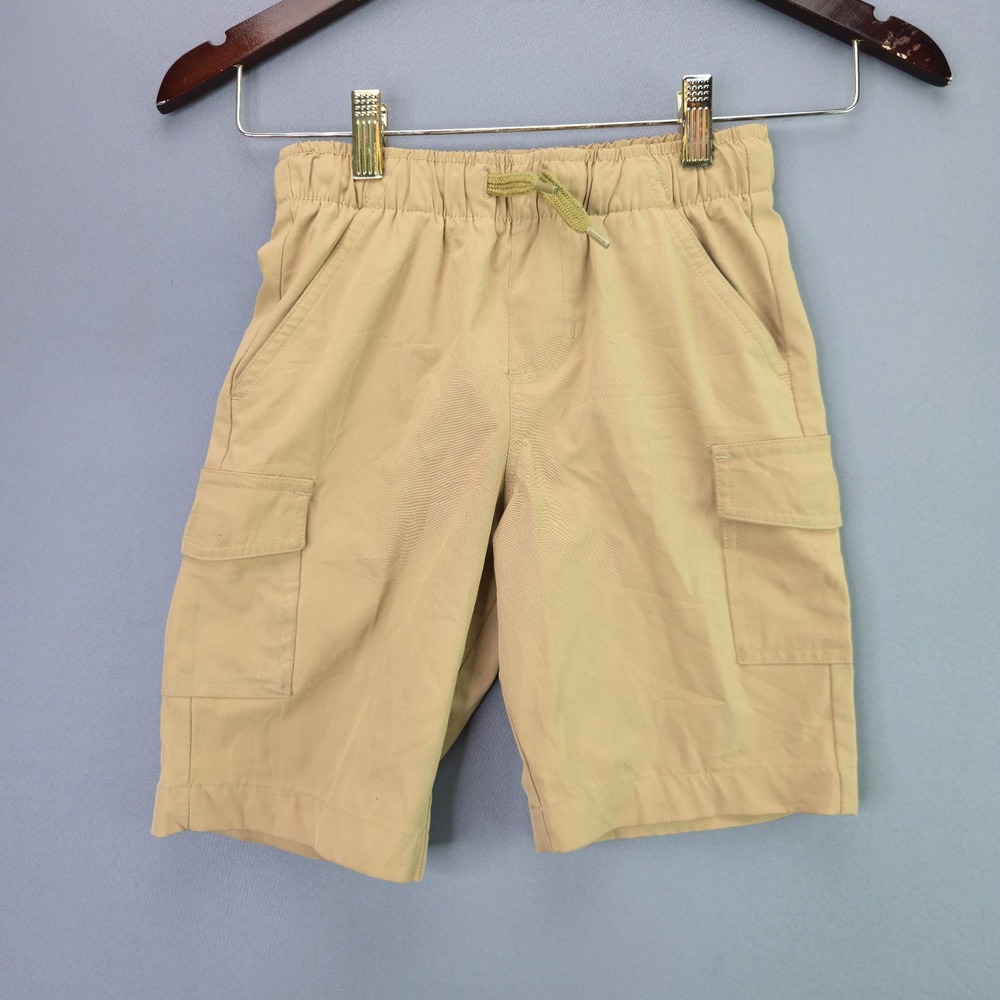 Buffalo David Bitton Boys Cargo Shorts Zoltan Straight Fit 7 Tan Khaki Elastic